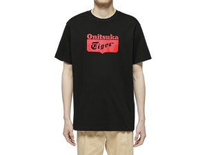 Onitsuka Tiger Logo Tee Schwarz Rot | XWZ-357681