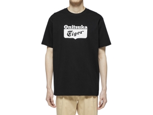 Onitsuka Tiger Logo Tee Schwarz Weiß | TNP-781263
