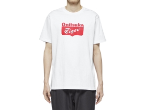 Onitsuka Tiger Logo Tee Weiß Rot | SQZ-209318