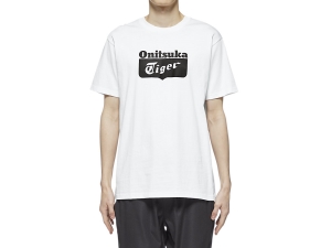 Onitsuka Tiger Logo Tee Weiß Schwarz | HEA-534192